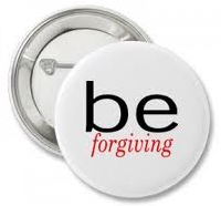 Button with the words "be forgiving"