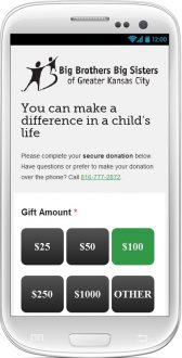 Image of giving app on iPhone 