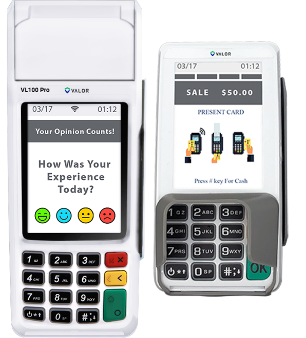 ValorPay VL100 Pro terminal and VL300 PinPad